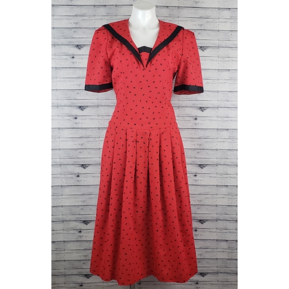 Hand Crafted Dresses & Skirts - Handmade 1920s Style Dropped Waist Sailor Dress